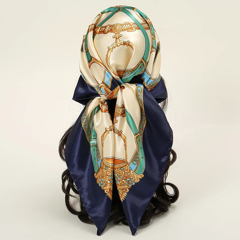 Satin Square Scarf Women
