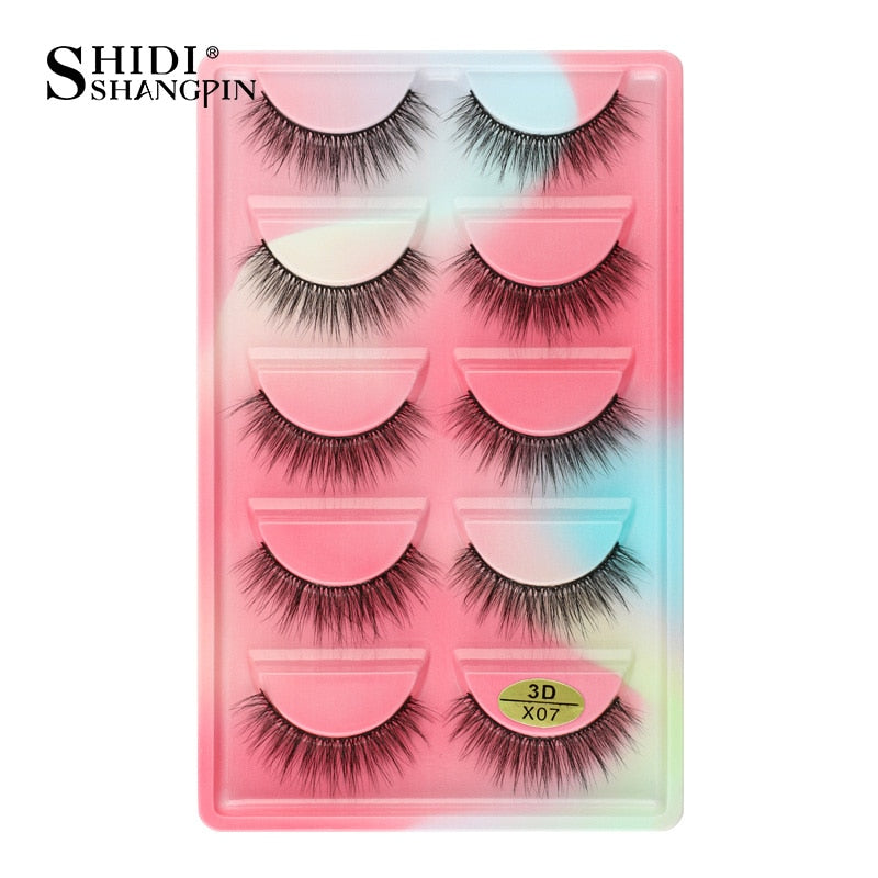 Natural Long 3D Mink Lashes, Soft Short Faux Cils