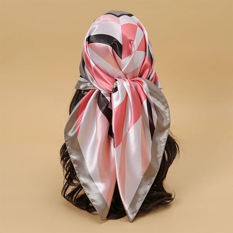 Satin Square Scarf Women