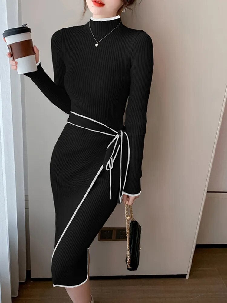 Women Knitted Dress New Autumn Winter