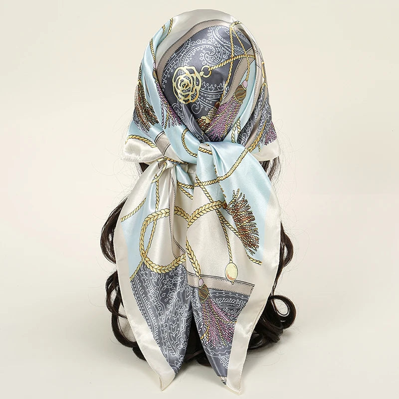 Satin Square Scarf Women