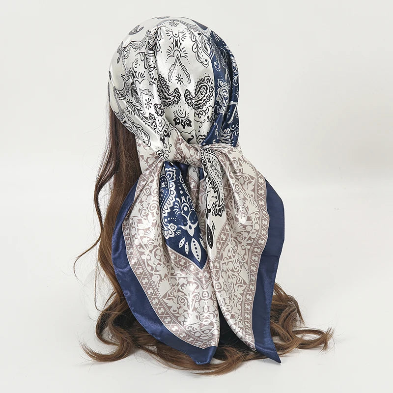 Satin Square Scarf Women