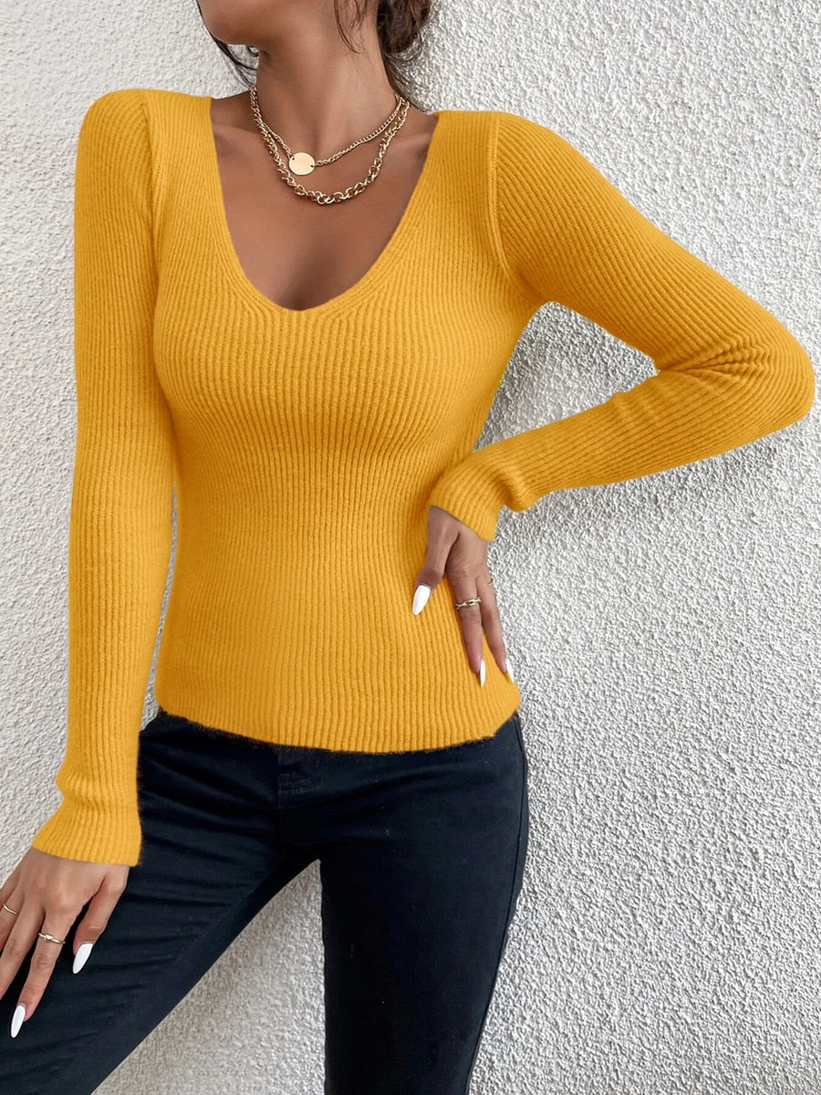 Autumn, Spring, Winter Women Casual Long Sleeve Knit