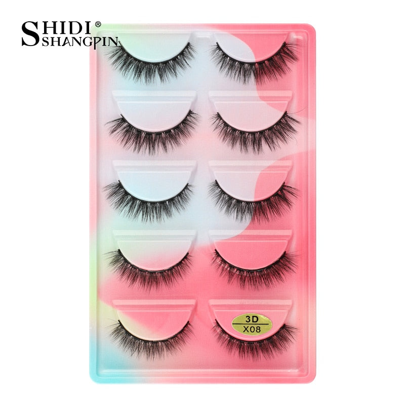 Natural Long 3D Mink Lashes, Soft Short Faux Cils