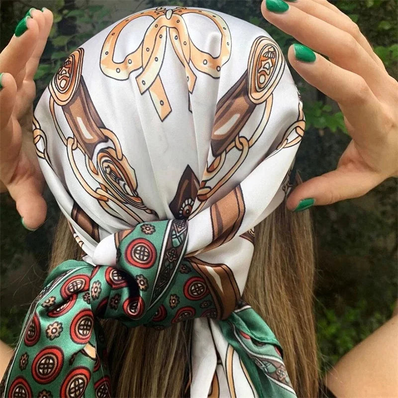 Satin Square Scarf Women