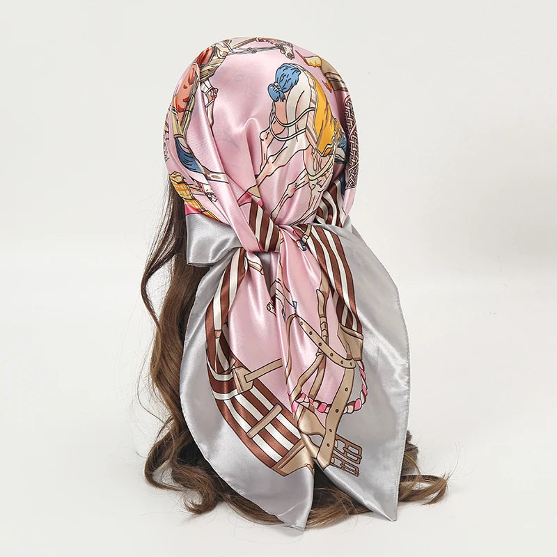 Satin Square Scarf Women
