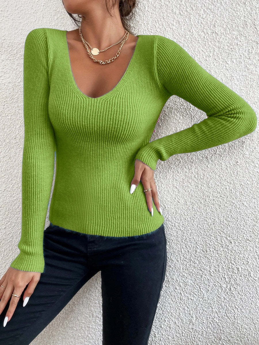 Autumn, Spring, Winter Women Casual Long Sleeve Knit