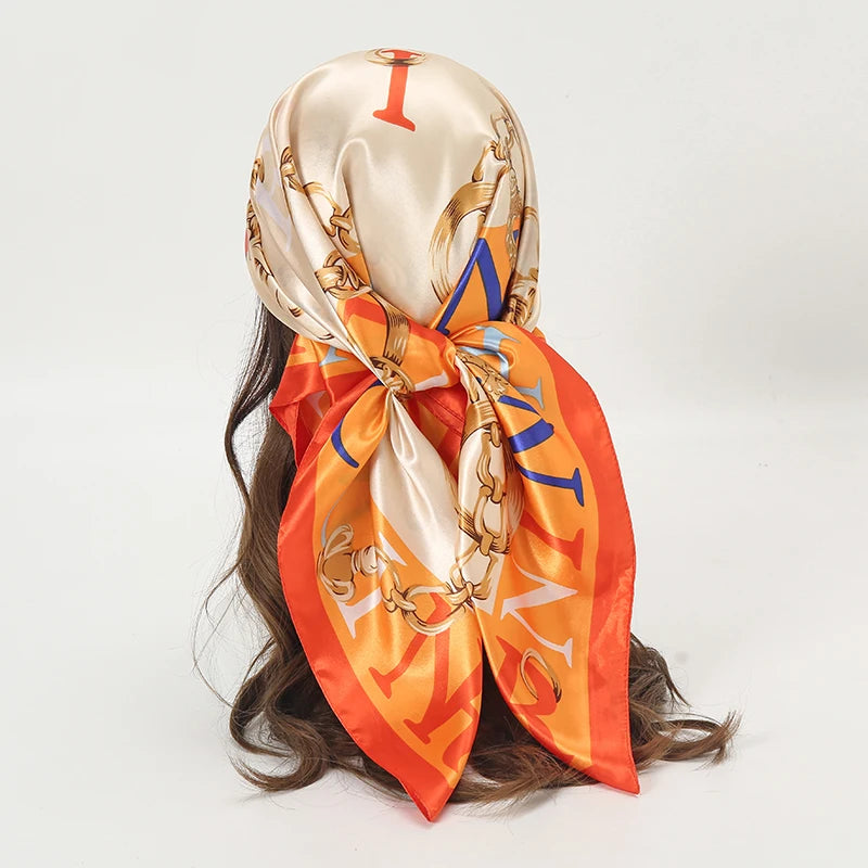 Satin Square Scarf Women