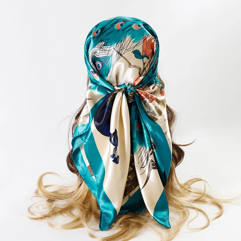 Satin Square Scarf Women
