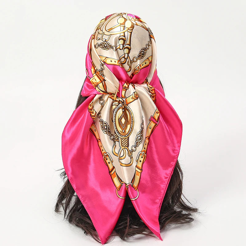 Satin Square Scarf Women