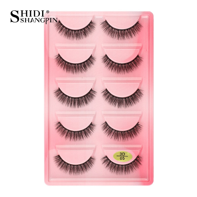 Natural Long 3D Mink Lashes, Soft Short Faux Cils