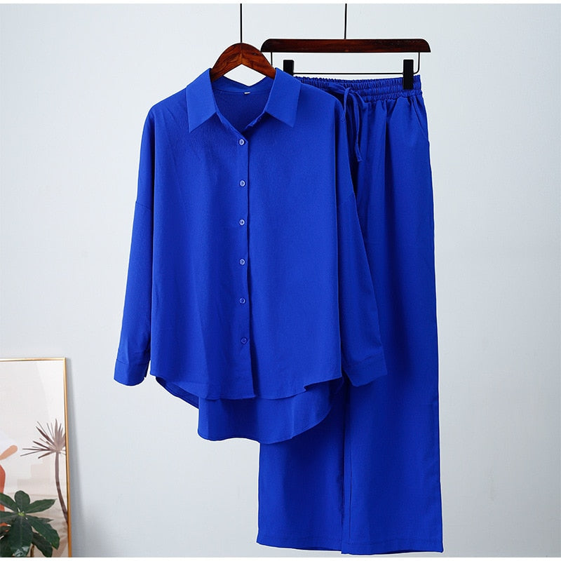 Wide Leg Pants Set. Two Piece Set Women. Autumn Casual Loose Outfits