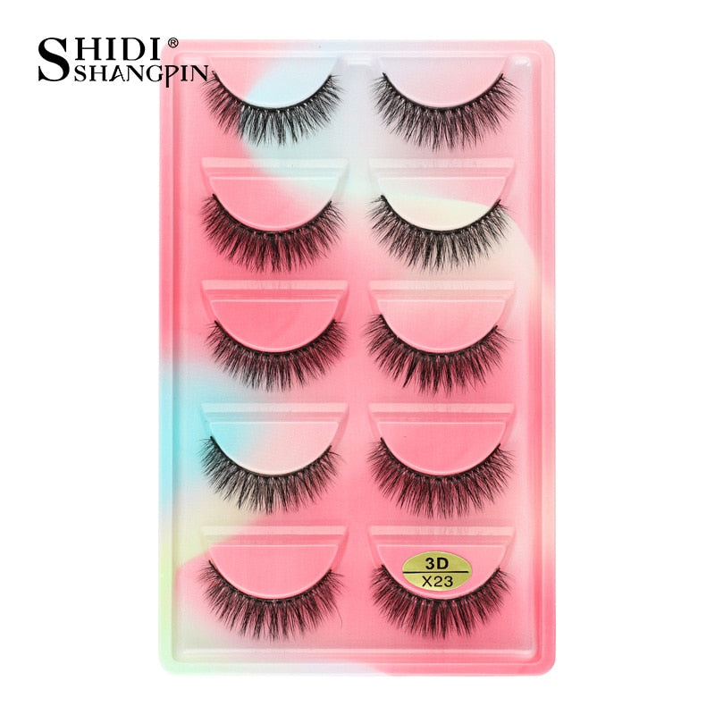 Natural Long 3D Mink Lashes, Soft Short Faux Cils