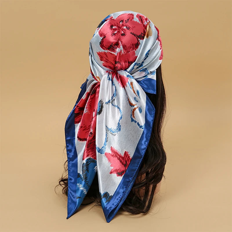 Satin Square Scarf Women
