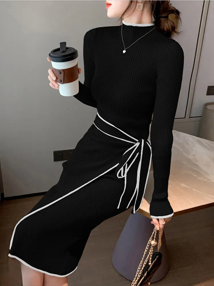 Women Knitted Dress New Autumn Winter