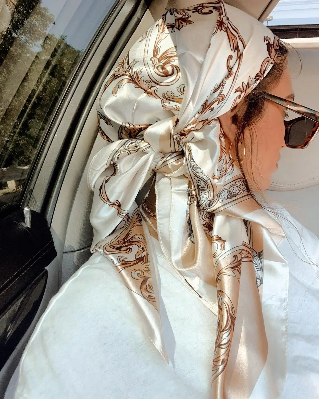 Satin Square Scarf Women