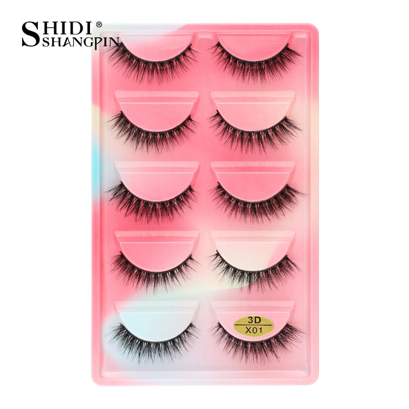 Natural Long 3D Mink Lashes, Soft Short Faux Cils