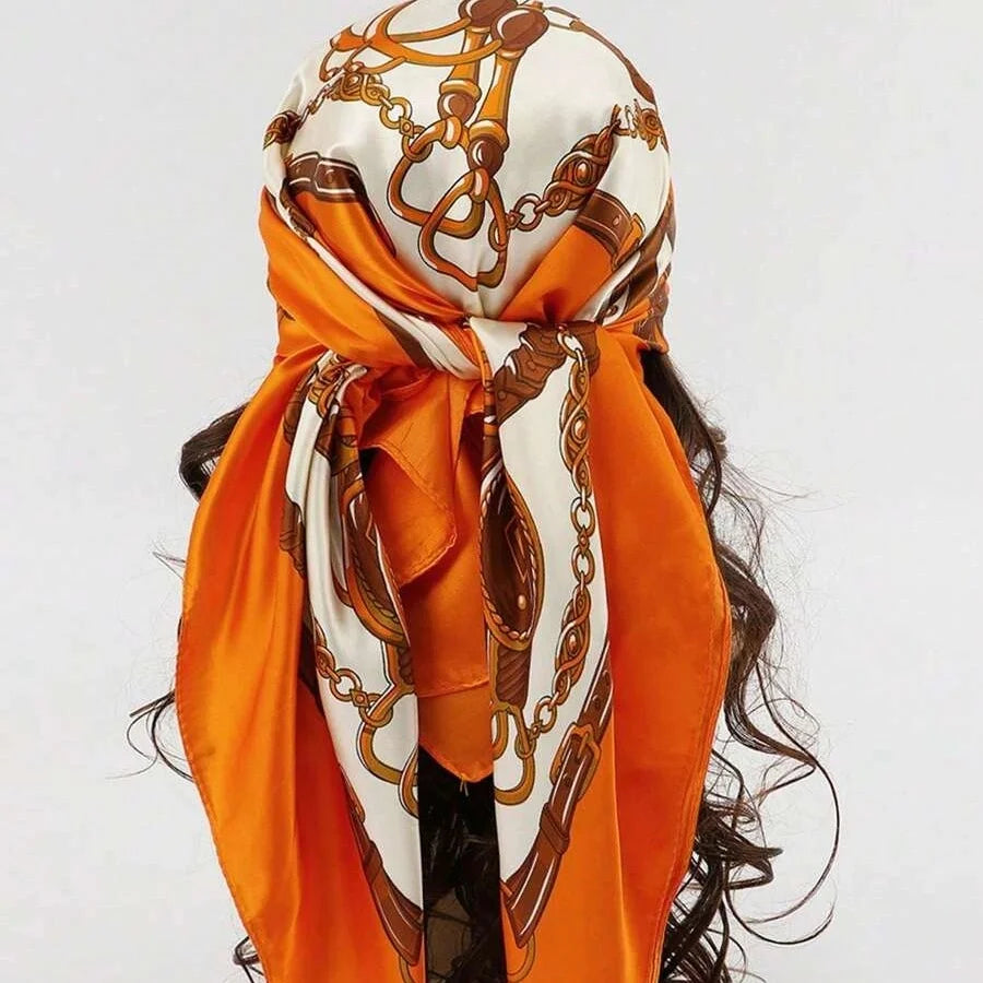 Satin Square Scarf Women