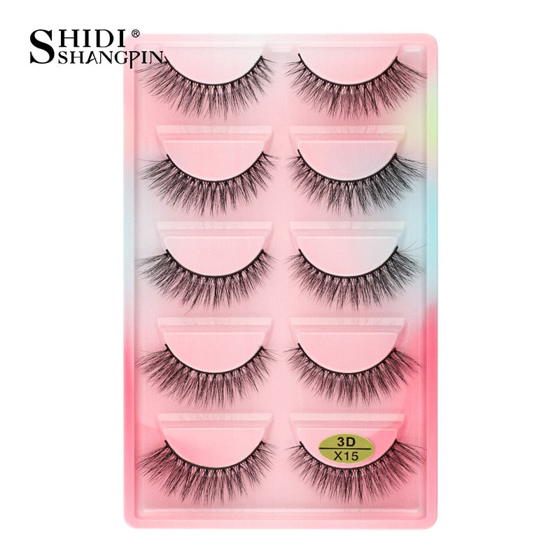 Natural Long 3D Mink Lashes, Soft Short Faux Cils