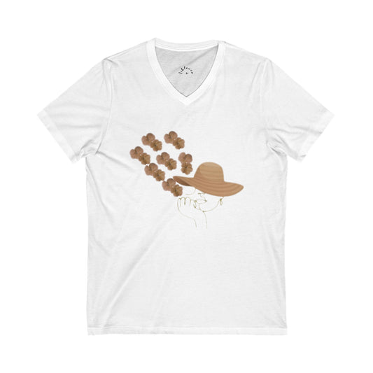 Unisex Jersey Short Sleeve V-Neck Tee