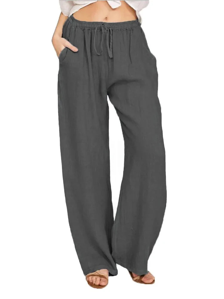 High Waist Wide-Leg Trousers Female
