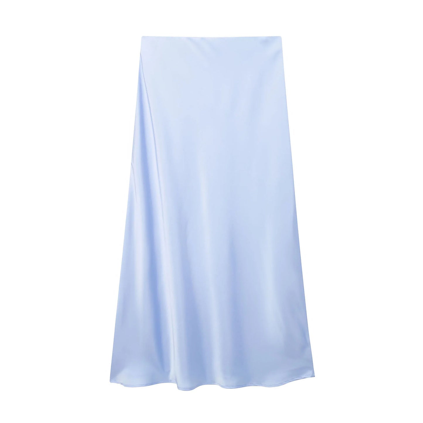 Woman Satin High Waist Long Skirts