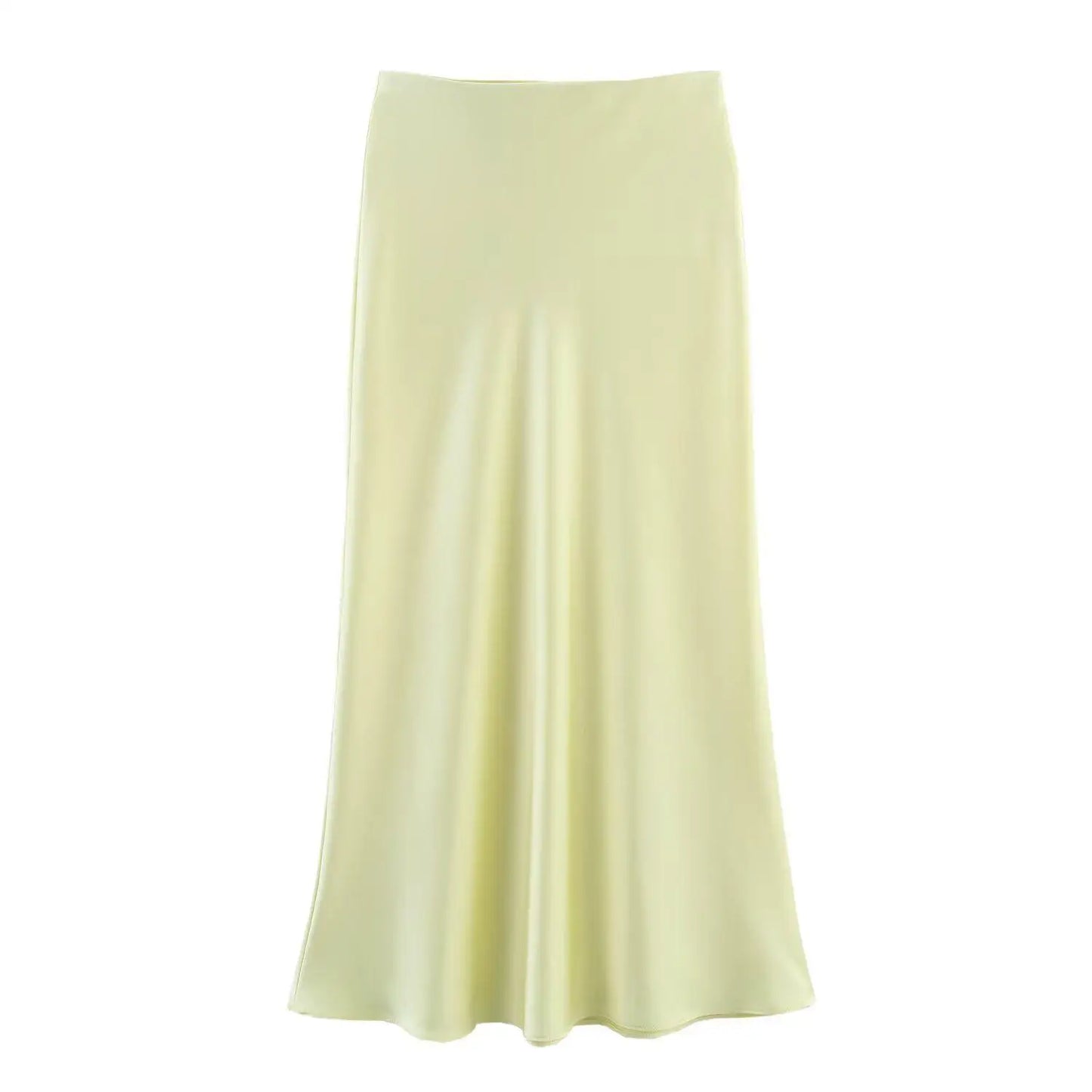 Woman Satin High Waist Long Skirts