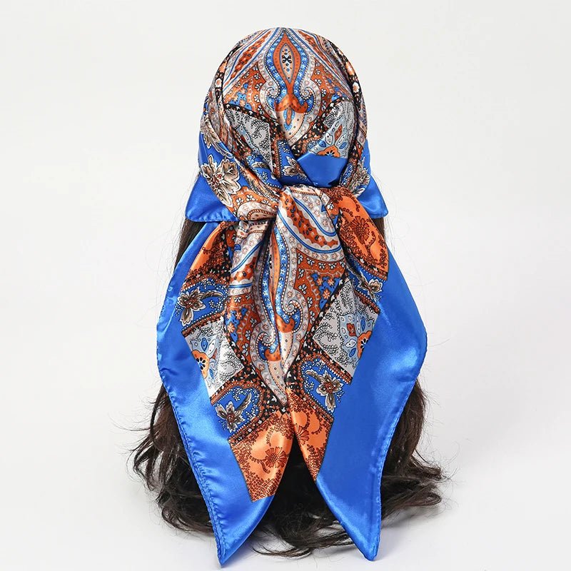 Satin Square Scarf Women