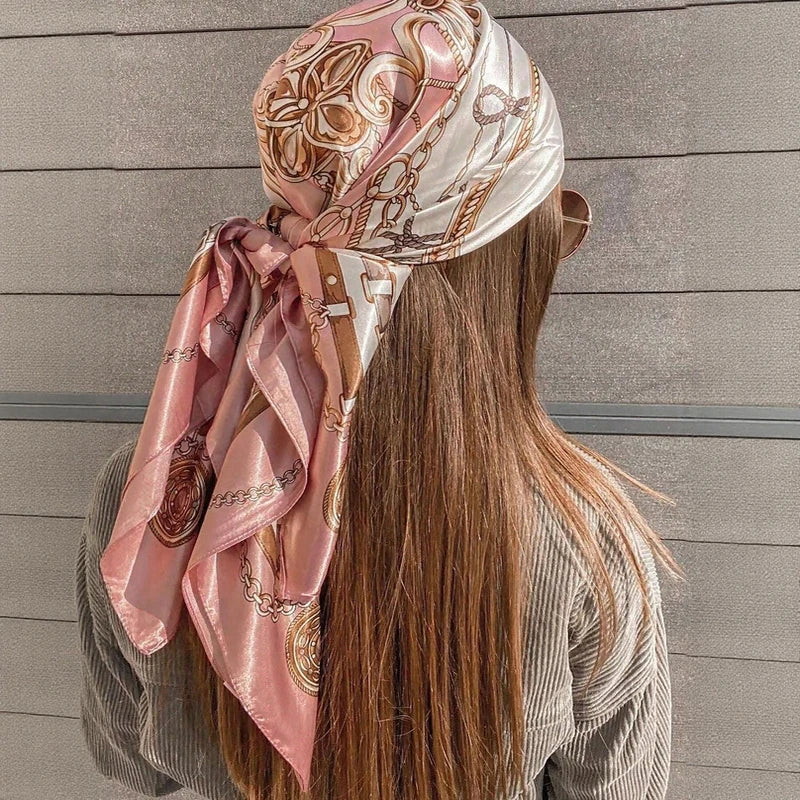 Satin Square Scarf Women