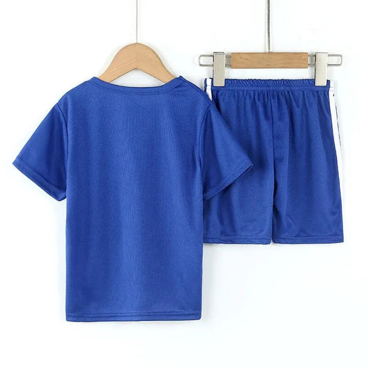 2 Pcs Summer Children's Quick-drying Short-sleeved Shorts Suit Boy Sports
