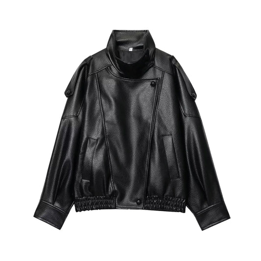 Black Faux Leather Jackets Women
