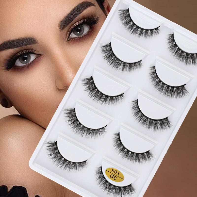 Natural Long 3D Mink Lashes, Soft Short Faux Cils